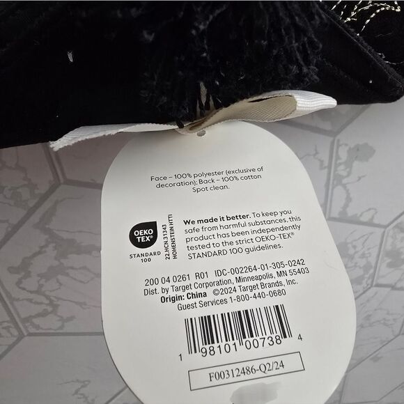 Target - 72"x14" Embroidered Velvet Table Runner Black - Threshold, New - Picture 6 of 6